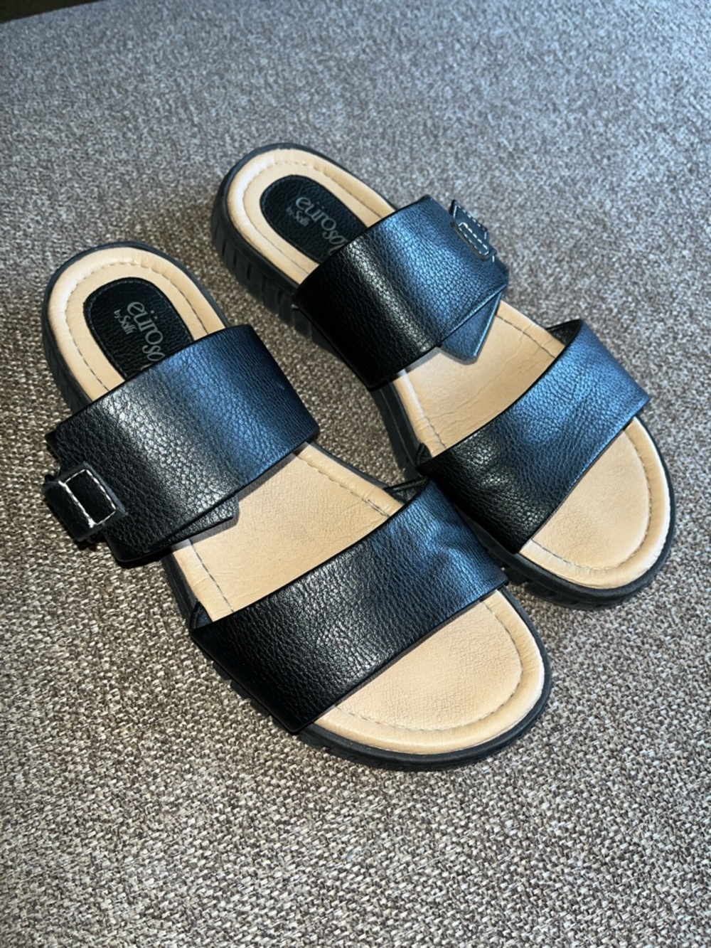 Euro Soft Sandals by Euro SOFFT Black Slip on Sandals 7 1/2 W